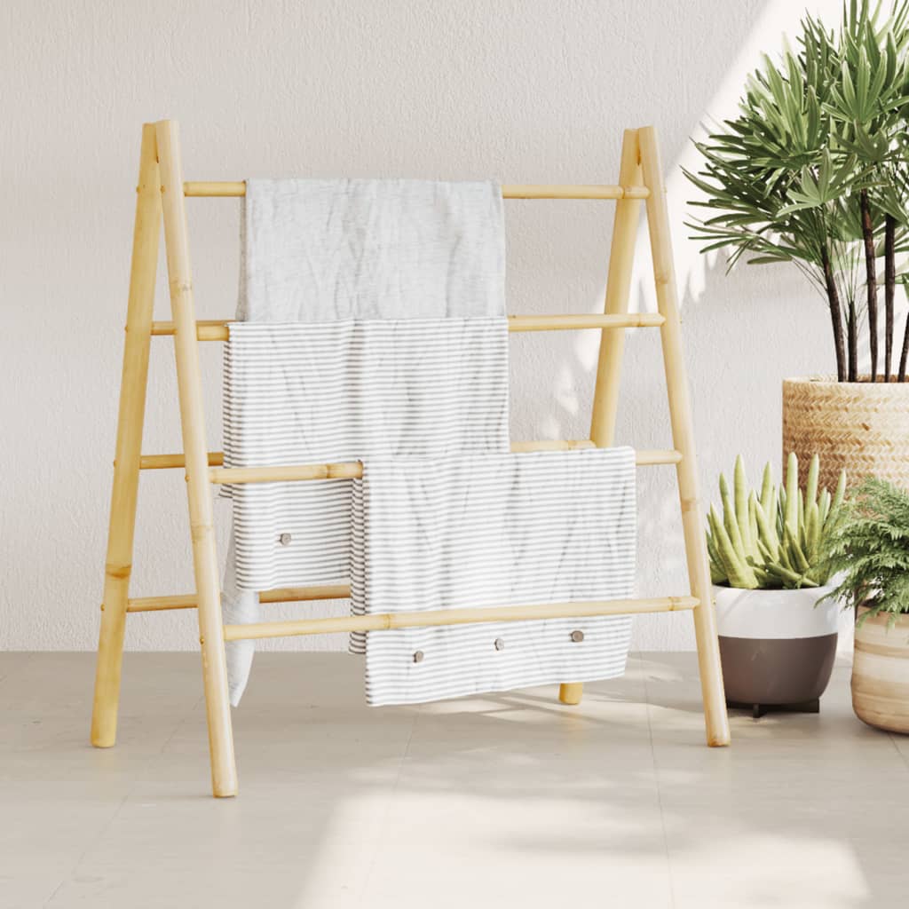 Handdoekladder met 4 sporten 90x50x100 cm bamboe - AllerleiShop