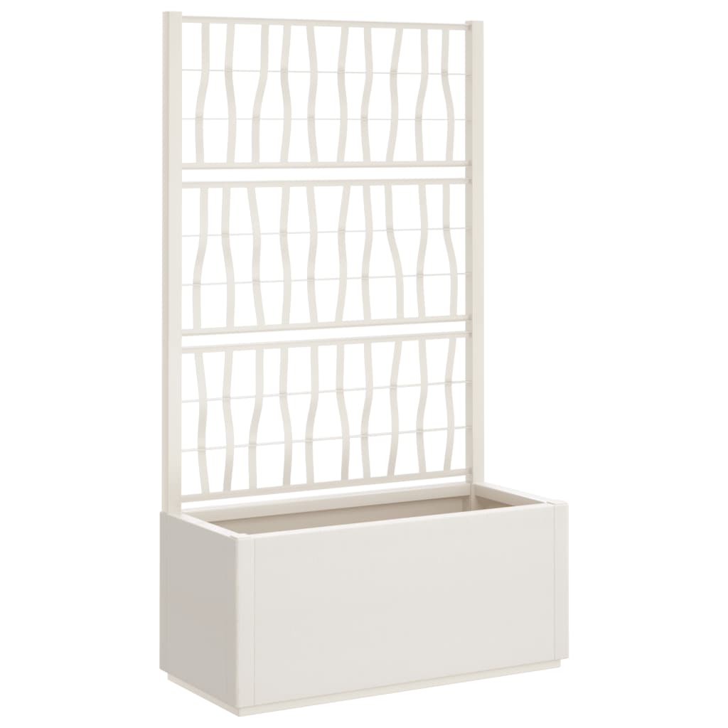 Plantenbak met latwerk 80x36x140 cm polypropeen wit - AllerleiShop