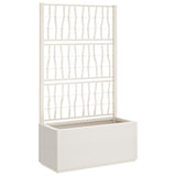 Plantenbak met latwerk 80x36x140 cm polypropeen wit - AllerleiShop