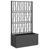 Plantenbak met latwerk 80x36x140 cm polypropeen donkergrijs - AllerleiShop