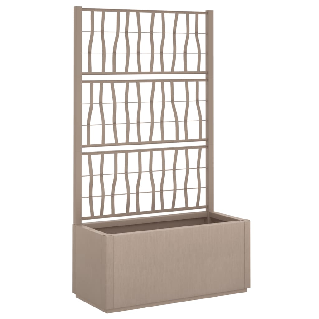 Plantenbak met latwerk 80x36x140 cm polypropeen lichtbruin - AllerleiShop