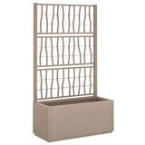 Plantenbak met latwerk 80x36x140 cm polypropeen lichtbruin - AllerleiShop