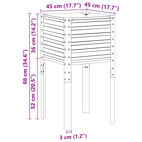 Plantenbak 45x45x88 cm staal groen - AllerleiShop