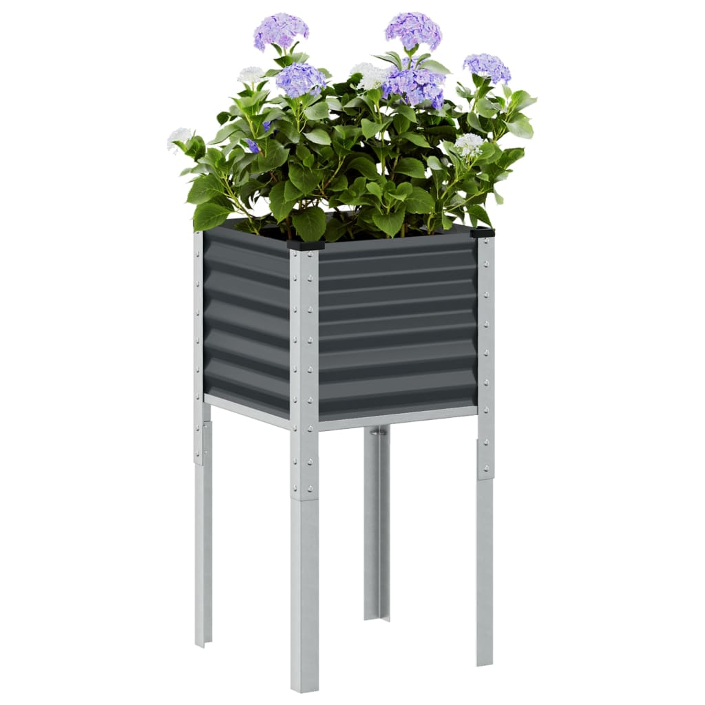 Plantenbak 45x45x88 cm staal antracietkleurig - AllerleiShop