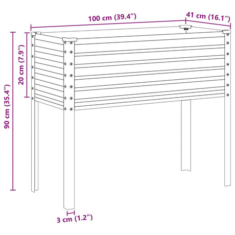 Plantenbak 100x41x90 cm staal groen - AllerleiShop