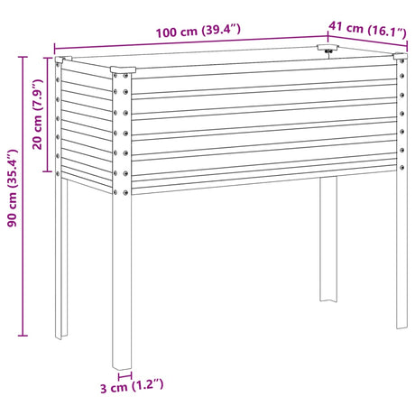 Plantenbak 100x41x90 cm staal grijs - AllerleiShop