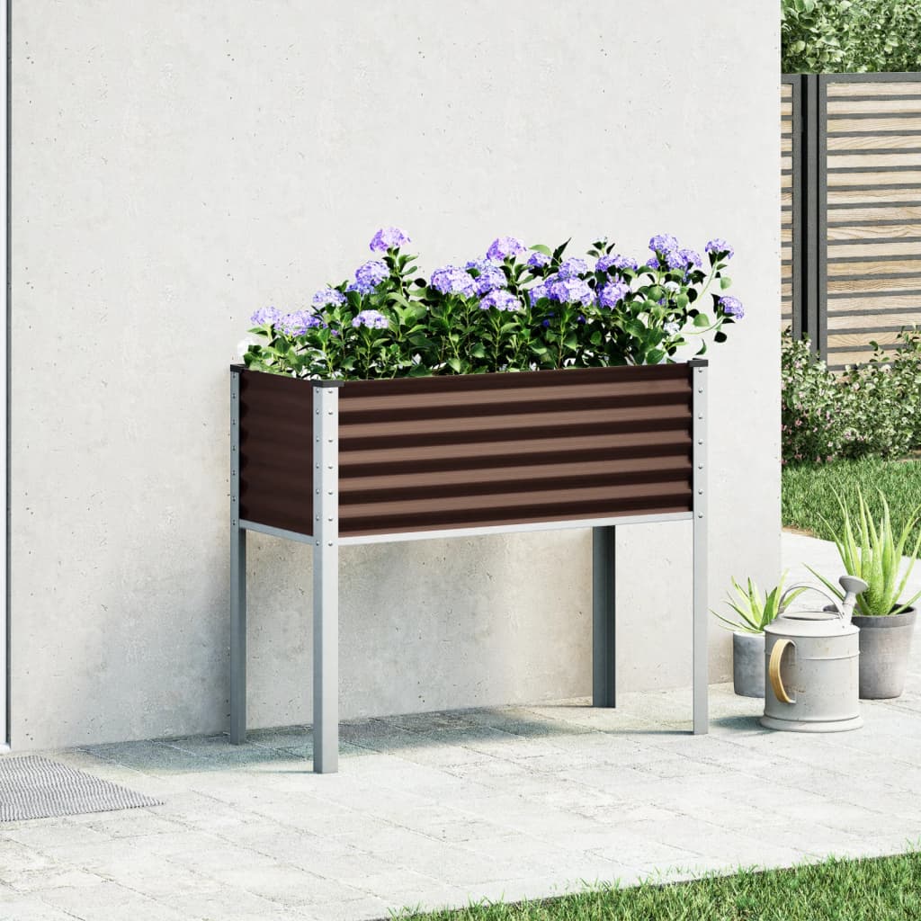 Plantenbak 100x41x90 cm staal bruin - AllerleiShop