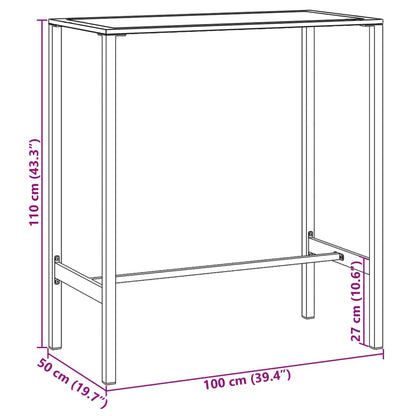 Bartafel 100x50x110 cm gepoedercoat staal zwart - AllerleiShop