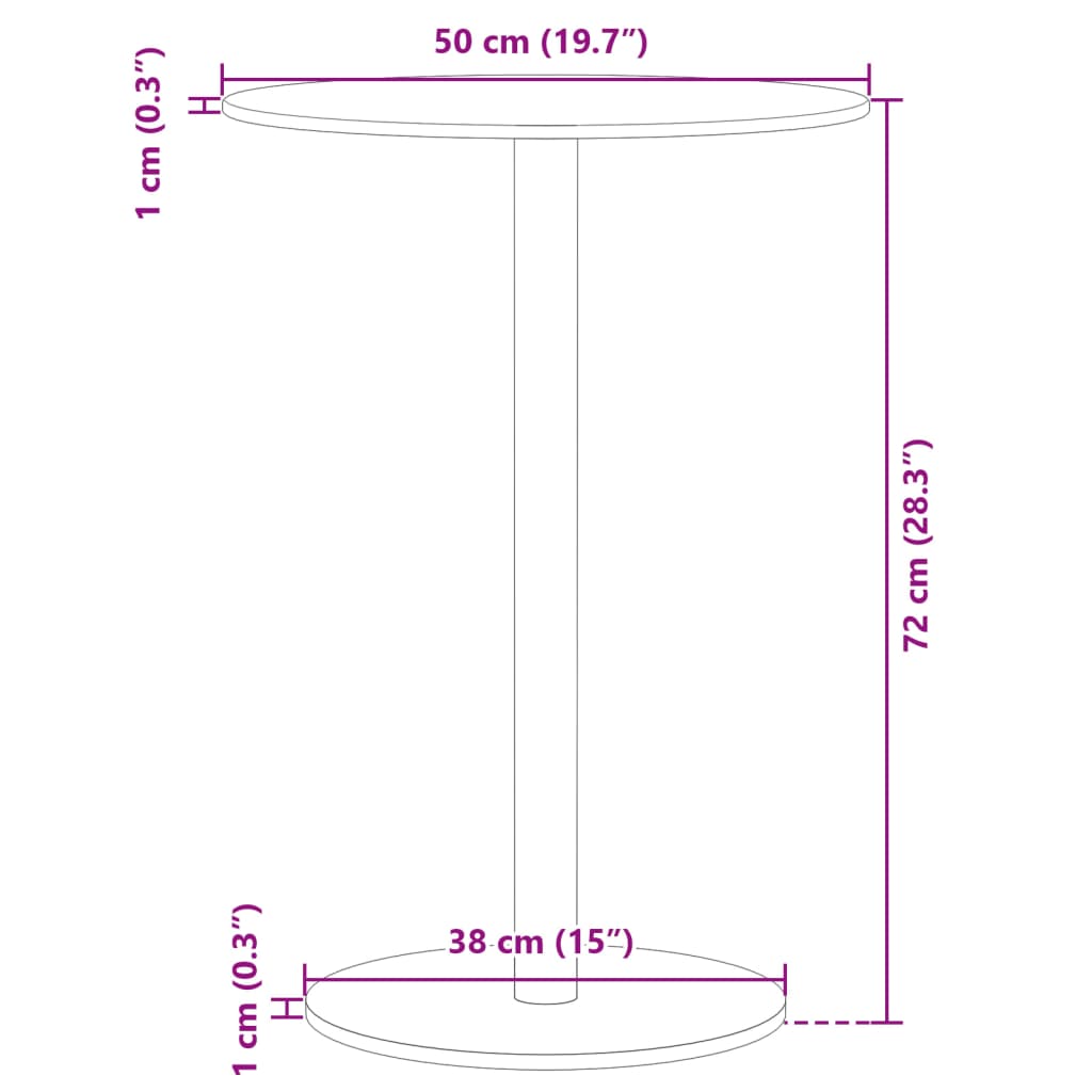 Tuintafel rond Ø50x72 cm staal zwart - AllerleiShop