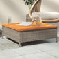 Tuintafel 70x70x25 cm poly rattan en acaciahout grijs - AllerleiShop