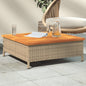 Tuintafel 70x70x25 cm poly rattan en acaciahout beige - AllerleiShop