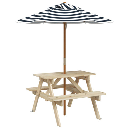 Picknicktafel voor 4 kinderen met parasol massief vurenhout - AllerleiShop