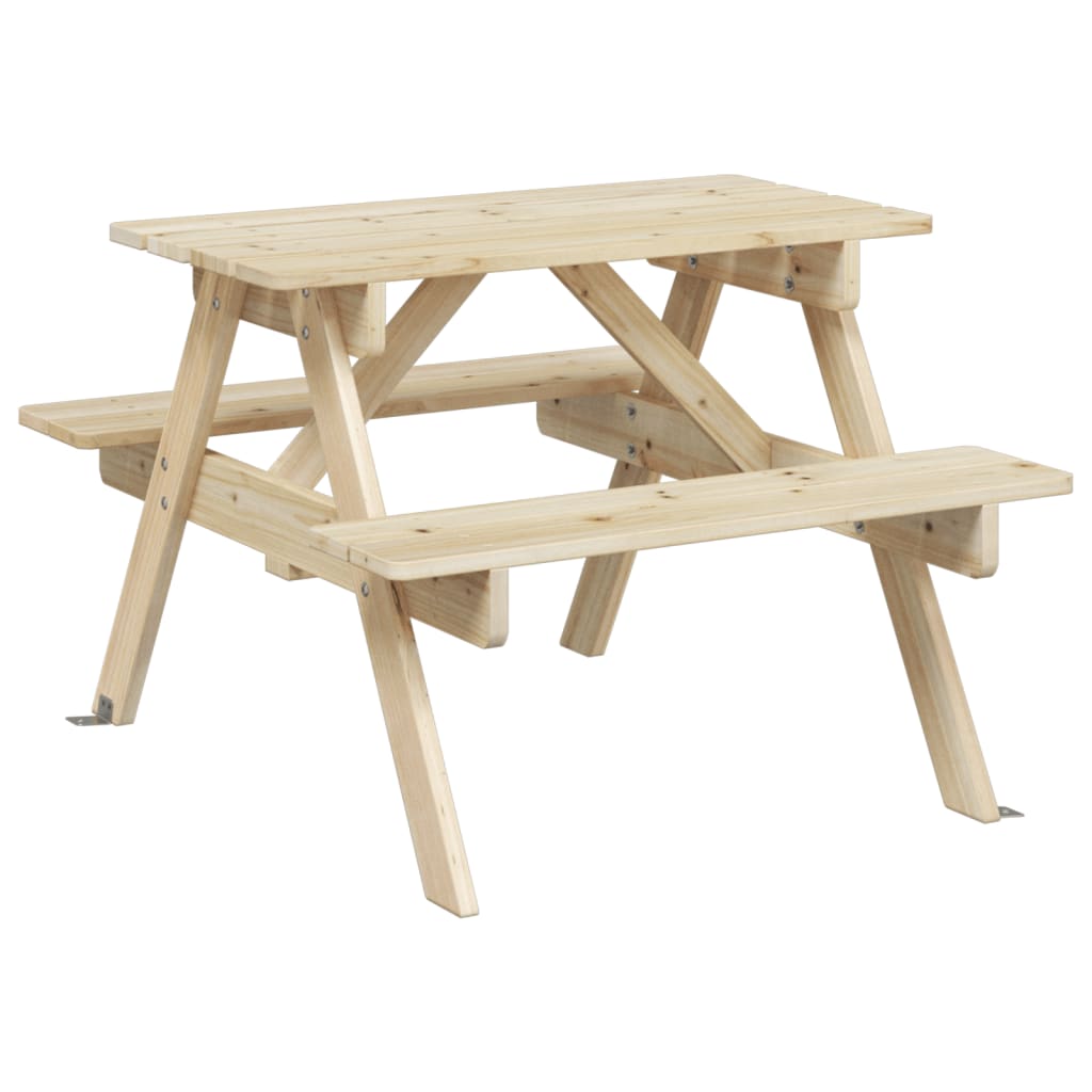 Picknicktafel voor 4 kinderen met parasol massief vurenhout - AllerleiShop