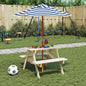 Picknicktafel voor 4 kinderen met parasol massief vurenhout - AllerleiShop