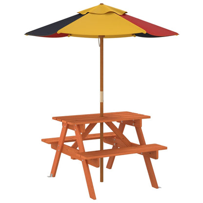 Picknicktafel voor 4 kinderen met parasol massief vurenhout - AllerleiShop