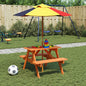 Picknicktafel voor 4 kinderen met parasol massief vurenhout - AllerleiShop