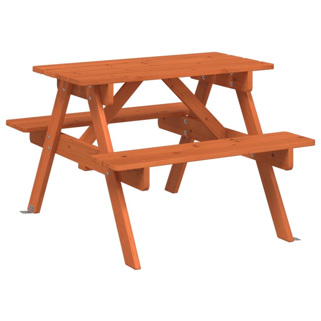 Picknicktafel voor 4 kinderen met parasol massief vurenhout - AllerleiShop