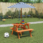 Picknicktafel voor 4 kinderen met parasol massief vurenhout - AllerleiShop