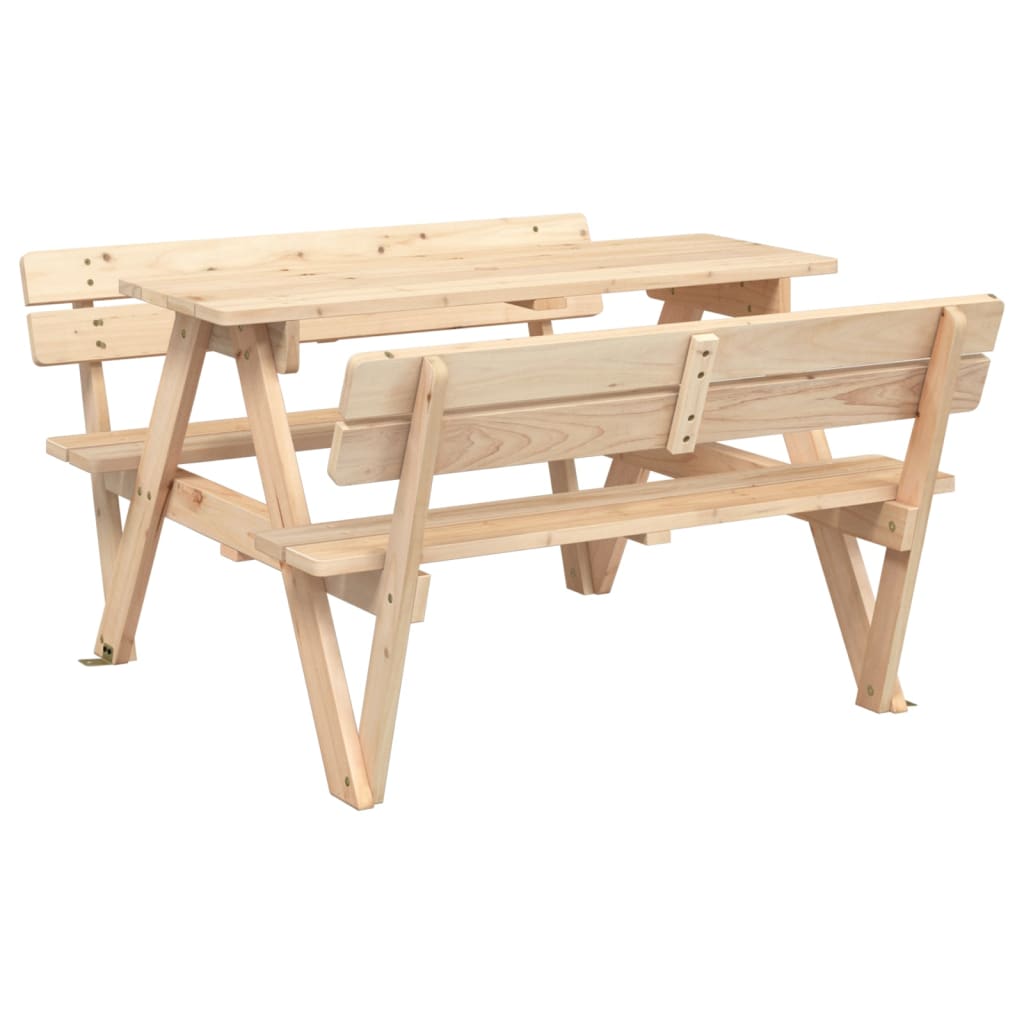 Picknicktafel voor 4 kinderen met parasol massief vurenhout - AllerleiShop