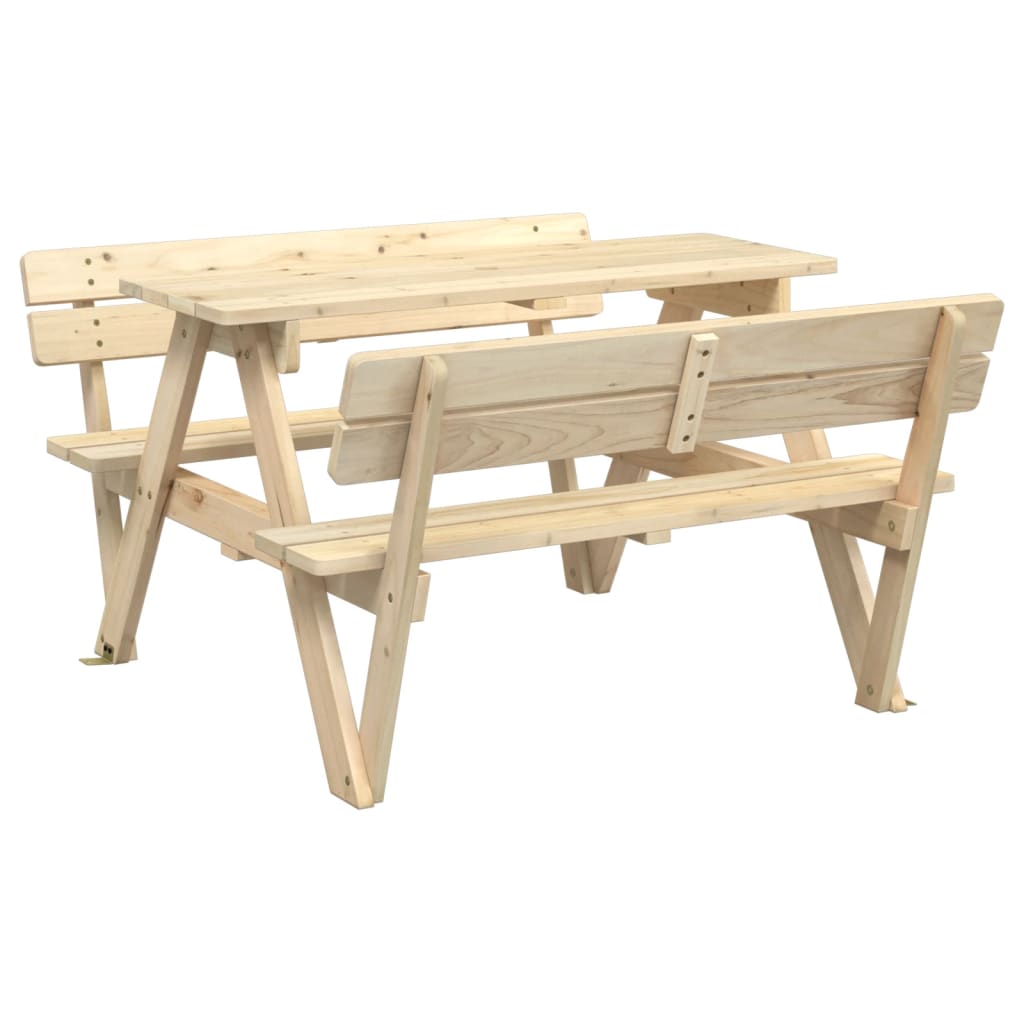 Picknicktafel voor 4 kinderen met parasol massief vurenhout - AllerleiShop