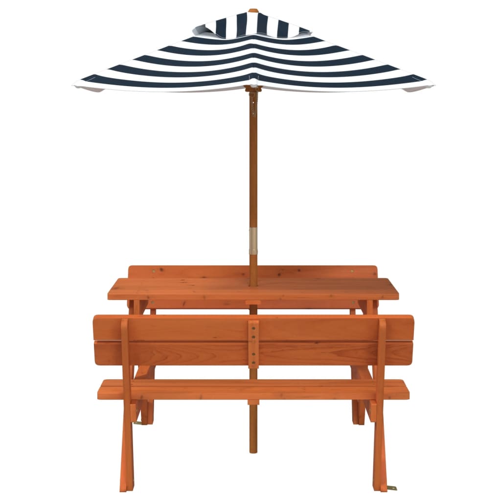 Picknicktafel voor 4 kinderen met parasol massief vurenhout - AllerleiShop