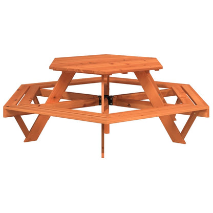 Picknicktafel voor 4 kinderen met parasol zeshoekig vurenhout - AllerleiShop