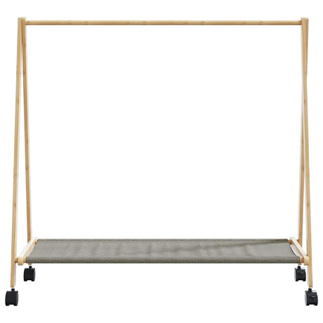 Kledingrek met schappen en wielen 106x34x106,5 cm bamboe - AllerleiShop