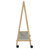 Kledingrek met schappen en wielen 106x34x106,5 cm bamboe - AllerleiShop