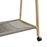 Kledingrek met schappen en wielen 106x34x106,5 cm bamboe - AllerleiShop