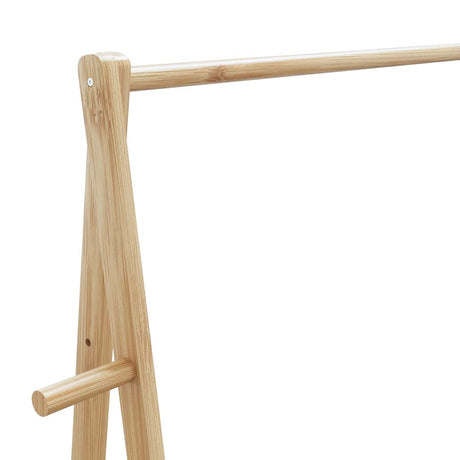 Kledingrek met schappen en wielen 96x45,5x155,5 cm bamboe - AllerleiShop