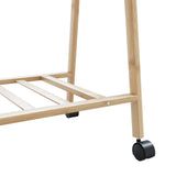 Kledingrek met schappen en wielen 96x45,5x155,5 cm bamboe - AllerleiShop