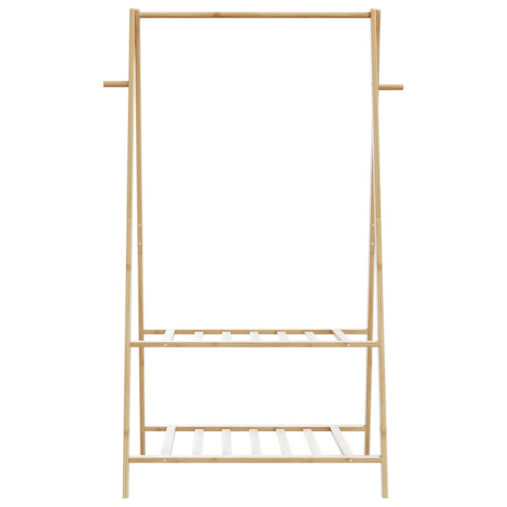 Kledingrek met schappen 96x45,5x150,5 cm bamboe - AllerleiShop