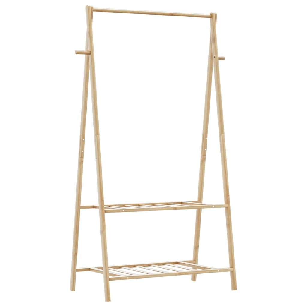 Kledingrek met schappen 96x45,5x150,5 cm bamboe - AllerleiShop