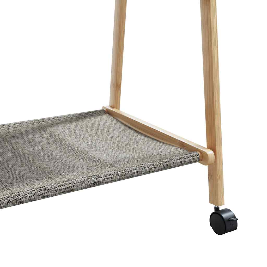 Kledingrek met schappen en wielen 96x45,5x155,5 cm bamboe - AllerleiShop