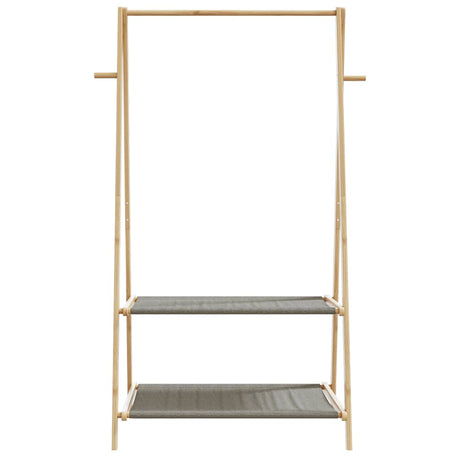 Kledingrek met schappen 96x45,5x150,5 cm bamboe - AllerleiShop