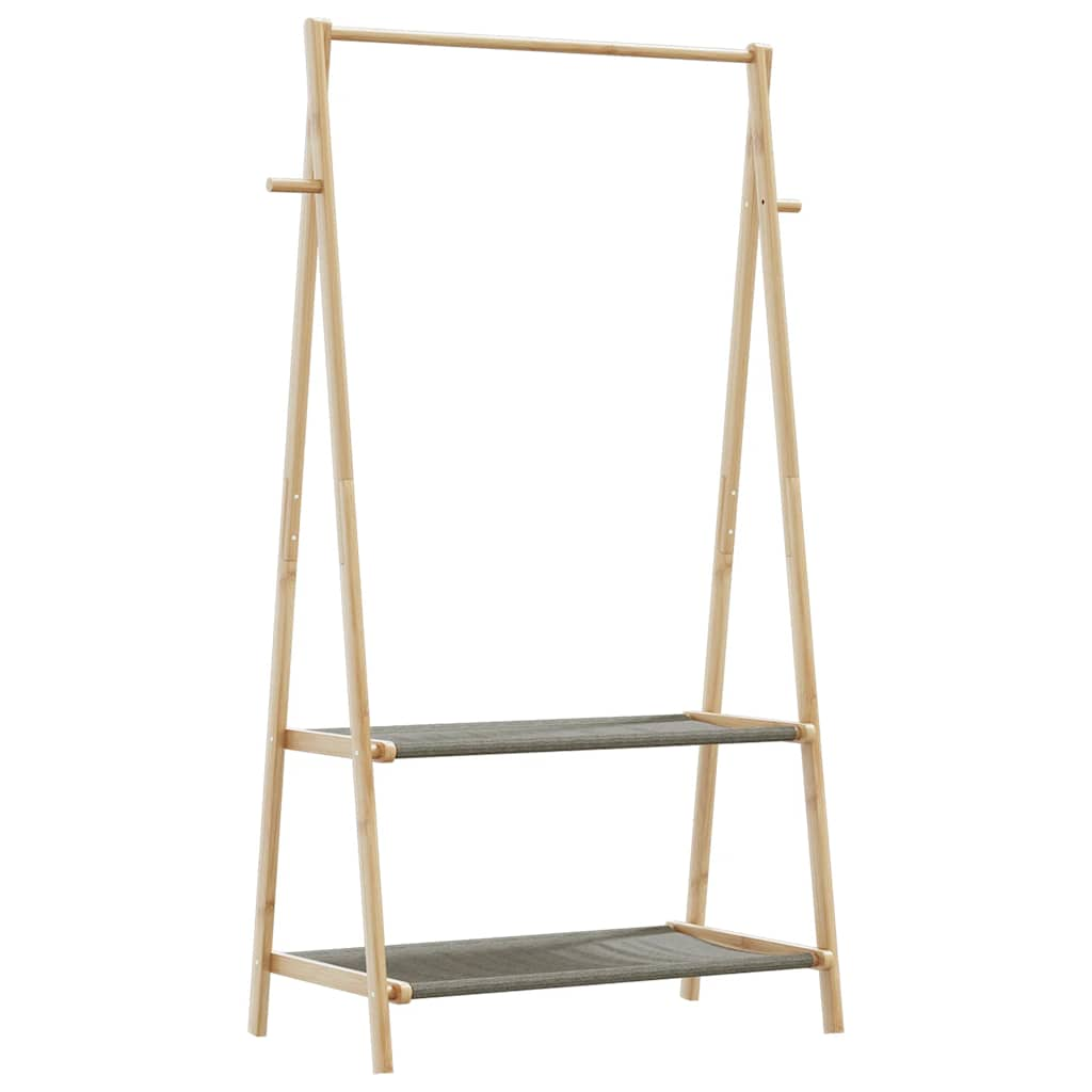 Kledingrek met schappen 96x45,5x150,5 cm bamboe - AllerleiShop