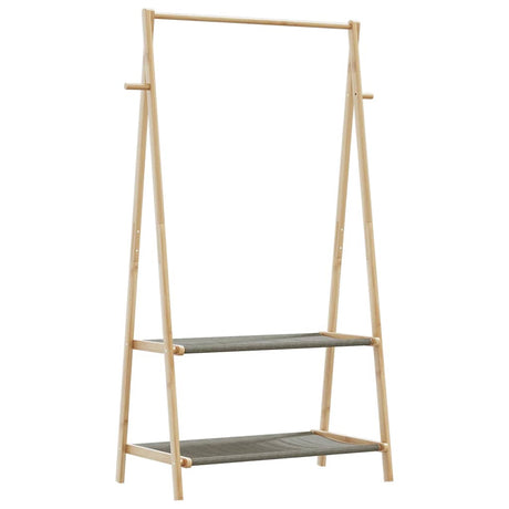 Kledingrek met schappen 96x45,5x150,5 cm bamboe - AllerleiShop