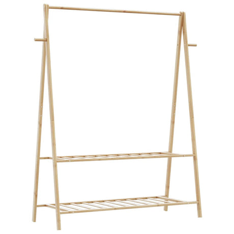 Kledingrek met schappen 132x45,5x150,5 cm bamboe - AllerleiShop