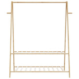 Kledingrek met schappen 132x45,5x150,5 cm bamboe - AllerleiShop