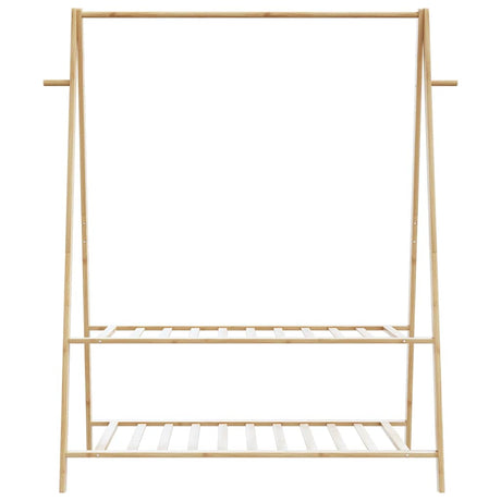 Kledingrek met schappen 132x45,5x150,5 cm bamboe - AllerleiShop