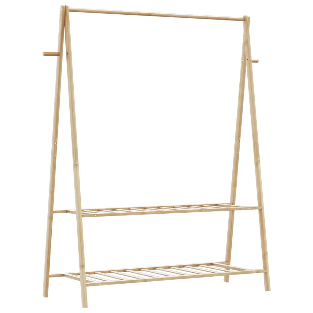 Kledingrek met schappen 132x45,5x150,5 cm bamboe - AllerleiShop