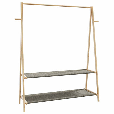 Kledingrek met schappen 132x45,5x150,5 cm bamboe - AllerleiShop