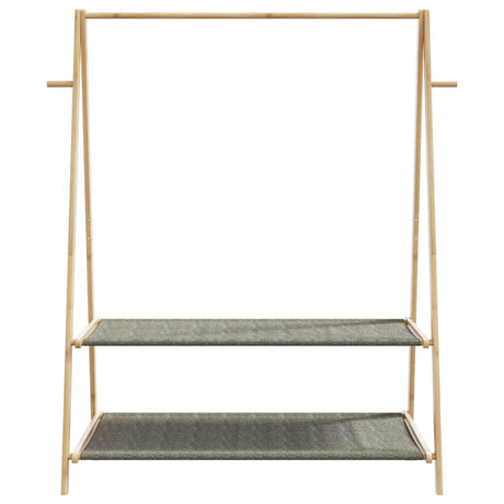 Kledingrek met schappen 132x45,5x150,5 cm bamboe - AllerleiShop