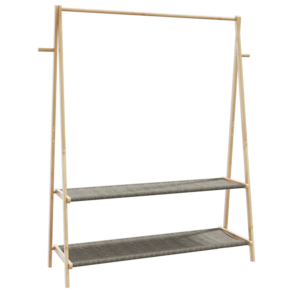 Kledingrek met schappen 132x45,5x150,5 cm bamboe - AllerleiShop