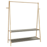 Kledingrek met schappen 132x45,5x150,5 cm bamboe - AllerleiShop