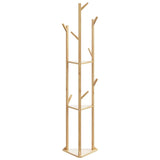 Kapstok met haken en schappen 39x33x166 cm bamboe - AllerleiShop