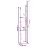 Kapstok met haken en schappen 39x33x166 cm bamboe - AllerleiShop