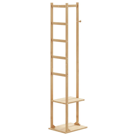 Kapstok met haken en schappen 38,5x30x156 cm bamboe - AllerleiShop