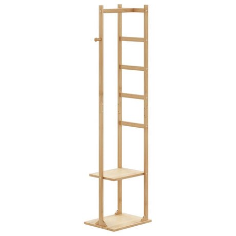 Kapstok met haken en schappen 38,5x30x156 cm bamboe - AllerleiShop