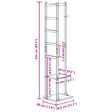 Kapstok met haken en schappen 38,5x30x156 cm bamboe - AllerleiShop